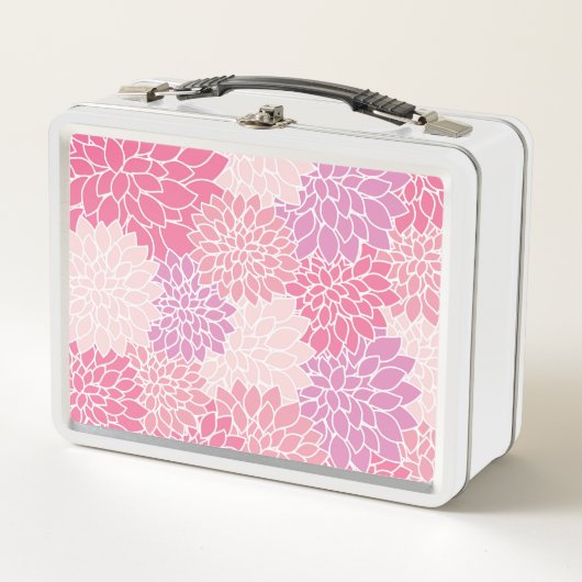 Dahlia-Blume, Muster von Blume, rosa Dahlia Metall Brotdose (Vorderseite)