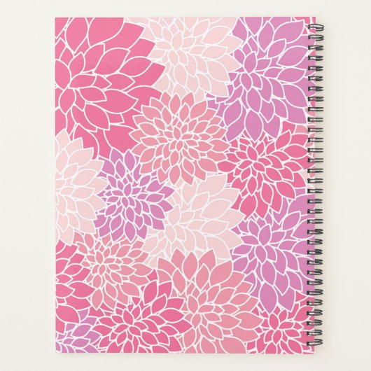 Dahlia-Blume, Muster von Blume, rosa Dahlia Planer (Rückseite)