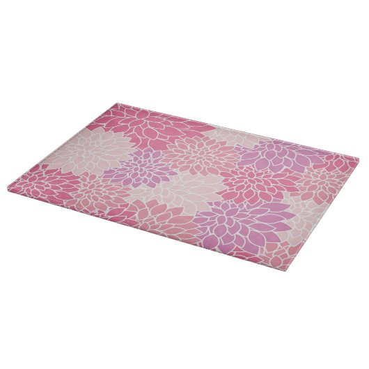 Dahlia-Blume, Muster von Blume, rosa Dahlia Schneidebrett (Ecke)