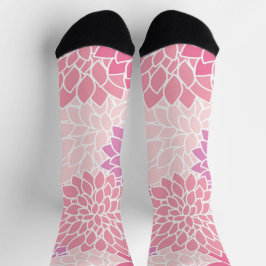 Dahlia-Blume, Muster von Blume, rosa Dahlia Socken