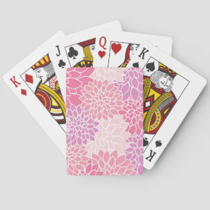 Dahlia-Blume, Muster von Blume, rosa Dahlia Spielkarten