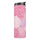 Dahlia-Blume, Muster von Blume, rosa Dahlia Thermosbecher (Nach links gedreht)