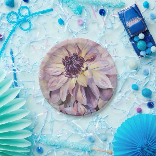 DAHLIA BLUME PAPIERPLATTE PAPPTELLER (Party)