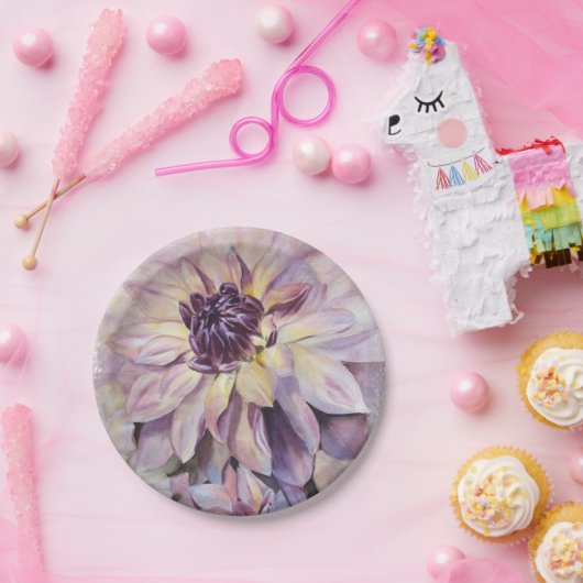 DAHLIA BLUME PAPIERPLATTE PAPPTELLER (Party)