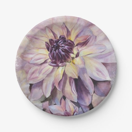 DAHLIA BLUME PAPIERPLATTE PAPPTELLER (Vorderseite)