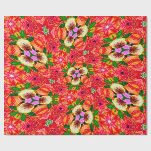 Dahlia Blume Pattern Geschenkpapier (Flach)