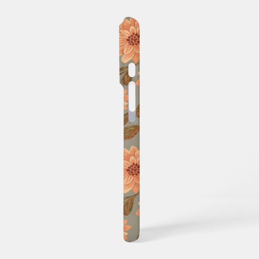 Dahlia Blume Pattern iPhone Hülle (Linke Seite)