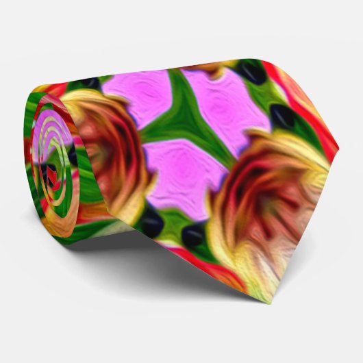 Dahlia Blume Pattern Krawatte (Gerollt)