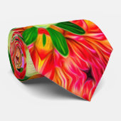 Dahlia Blume Pattern Krawatte (Gerollt)