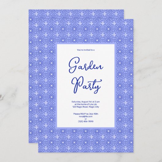 Dahlia Blume Personalisierte Party Einladung (Vorne/Hinten)