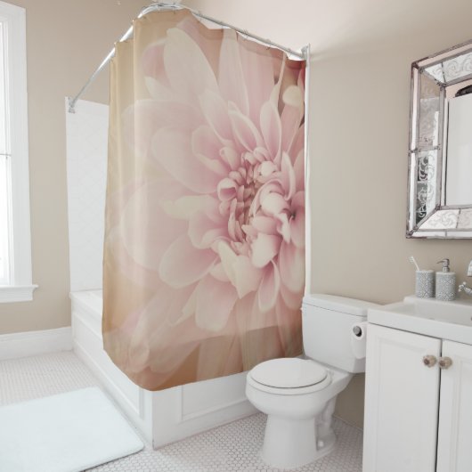 Dahlia Blume Rosa und Goldflora Duschvorhang (Beispiel)