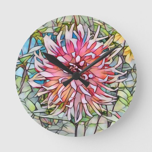 DAHLIA BLUME RUNDE WANDUHR (Vorderseite)