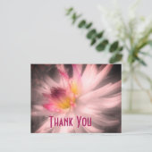 Dahlia Blume Schwarz und Weiß Danke Postcard Postkarte (Stehend Vorderseite)
