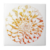 Dahlia-Blumen-Keramikfliese - rostige Töne Fliese (Vorderseite)