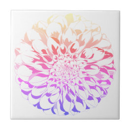 Dahlia-Blumen-Keramikfliese - violette Töne Fliese