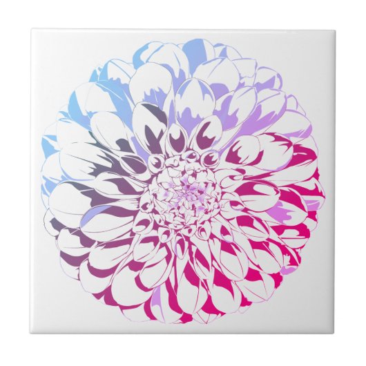 Dahlia-Blumenkeramikfliese - hellrosa Töne Fliese (Vorderseite)