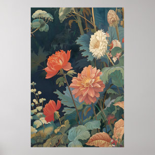 Dahlia-Blumenprint Botanischer-Garten-Wandkunst 10 Poster