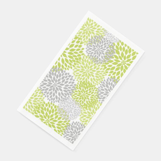 Dahlia Bouquet - Chartreuse grau Serviette (Ecke)