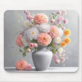 Dahlia Bouquet in Gray Vase Mousepad (Vorne)
