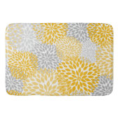 Dahlia Bouquet - Senf, gelb, grau, blumenreich Badematte (Vorderseite)