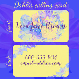 Dahlia Bouquet Watercolor Business Card Visitenkarte