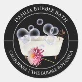 Dahlia Bubble Bath-Label Runder Aufkleber (Vorderseite)