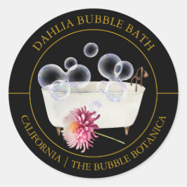Dahlia Bubble Bath-Label Runder Aufkleber