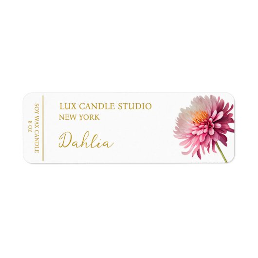 Dahlia Candle Label (Vorne)