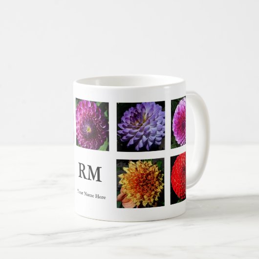 Dahlia Collage #1 Tasse (VorderseiteRechts)