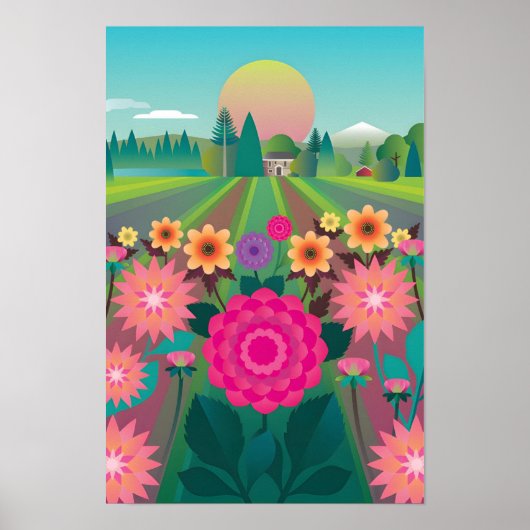 Dahlia Delight Druck Poster (Vorne)