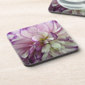 Dahlia Design Set 6 Square Cork Untersetzer (Linke Seite)