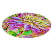 Dahlia Digital Artwork 12" Round Cutting Board Schneidebrett (Ecke)