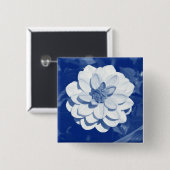Dahlia - Digital Cyanotype Button (Vorne & Hinten)