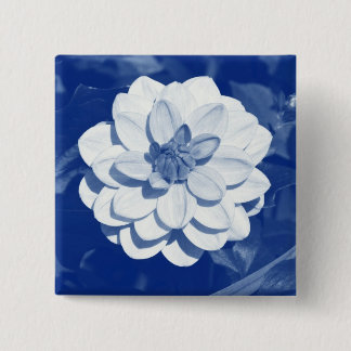 Dahlia - Digital Cyanotype Button