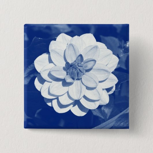 Dahlia - Digital Cyanotype Button (Vorderseite)