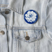 Dahlia - Digital Cyanotype Button (Beispiel)