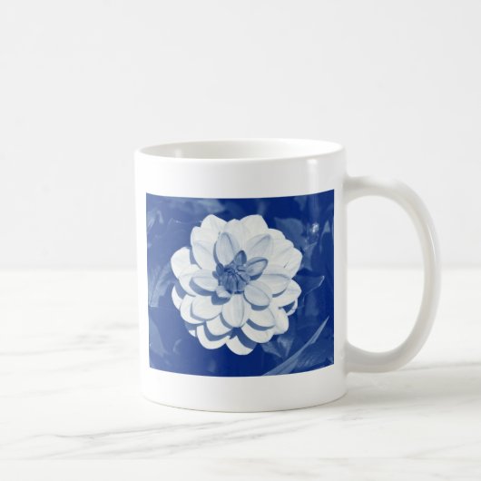 Dahlia - Digital Cyanotype Kaffeetasse (Rechts)