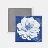 Dahlia - Digital Cyanotype Magnet (Vorderseite/Rückseite)