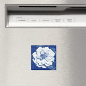 Dahlia - Digital Cyanotype Magnet (In Situ (Geschirrspüler))