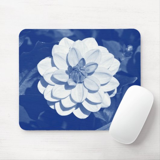 Dahlia - Digital Cyanotype Mousepad (Mit Mouse)