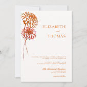 Dahlia Flora Art Sketch Erde Moderne Hochzeit im H Einladung (Vorderseite)