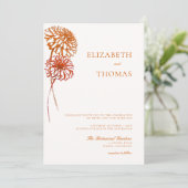 Dahlia Flora Art Sketch Erde Moderne Hochzeit im H Einladung (Stehend Vorderseite)