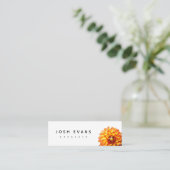 Dahlia Floral Minimalistisch Mini Business Card Mini Visitenkarte (Stehend Vorderseite)