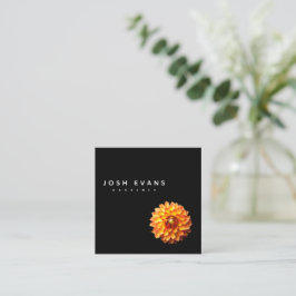 Dahlia Floral Minimalistisch Square Business Card Quadratische Visitenkarte