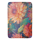 Dahlia Floral Tapestry Badematte (Vorderseite Vertikal)