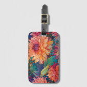 Dahlia Floral Tapestry Gepäckanhänger (Vorderseite Vertikal)