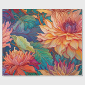 Dahlia Floral Tapestry Geschenkpapier (Flach)