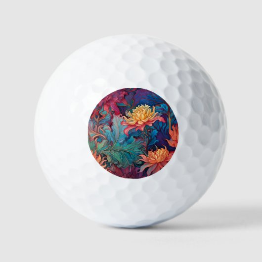 Dahlia Floral Tapestry Golfball (Vorderseite)