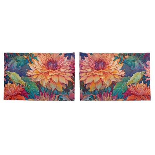 Dahlia Floral Tapestry Kissenbezug (Rückseite-Set)