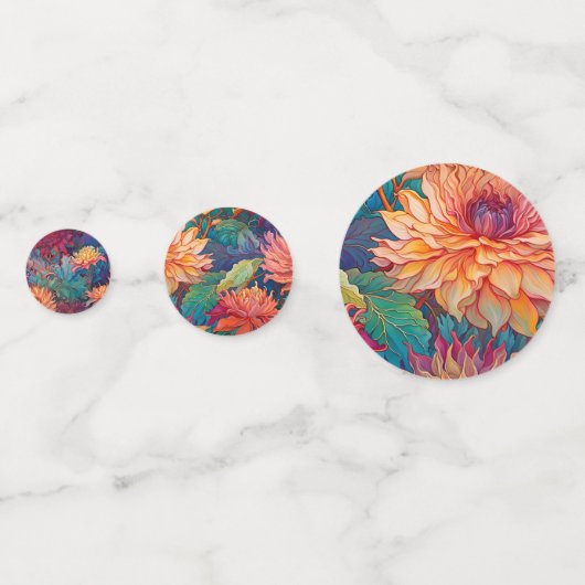 Dahlia Floral Tapestry Konfetti (Rückseiten)